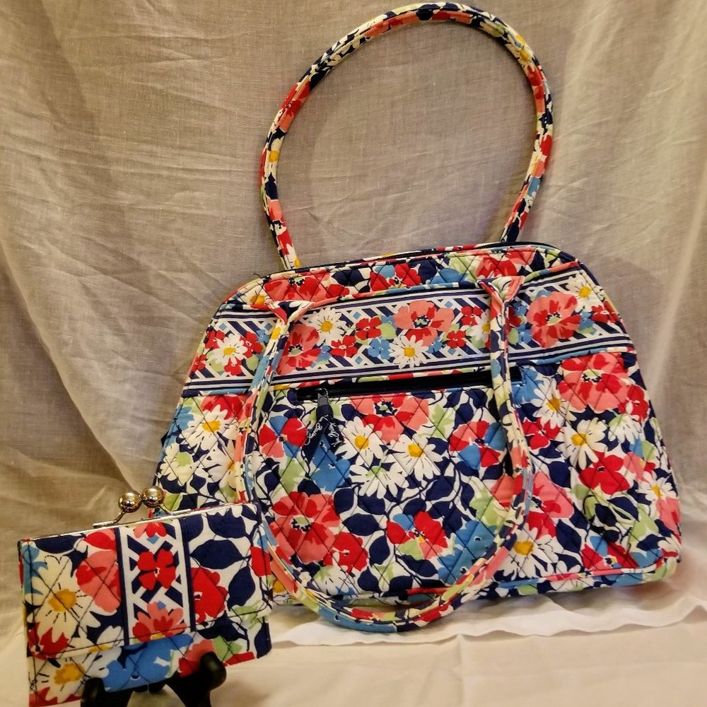 VERA BRADLEY Summer Cottage Purse Wallet Checkbook